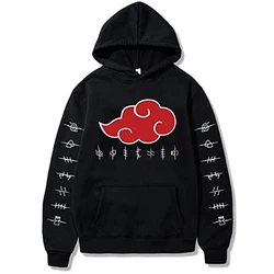 2024 Anime Fire Shadow Ninja Sasuki Printed Fleece-lined Hooded Sweatshirt For Men Women Hoodies Sweatshirts