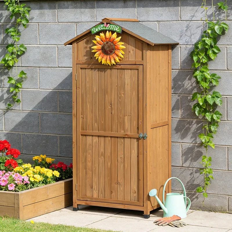 Outdoor preservative wood tool room locker balcony outdoor garden storage box villa storage sundries outdoor cabinet
