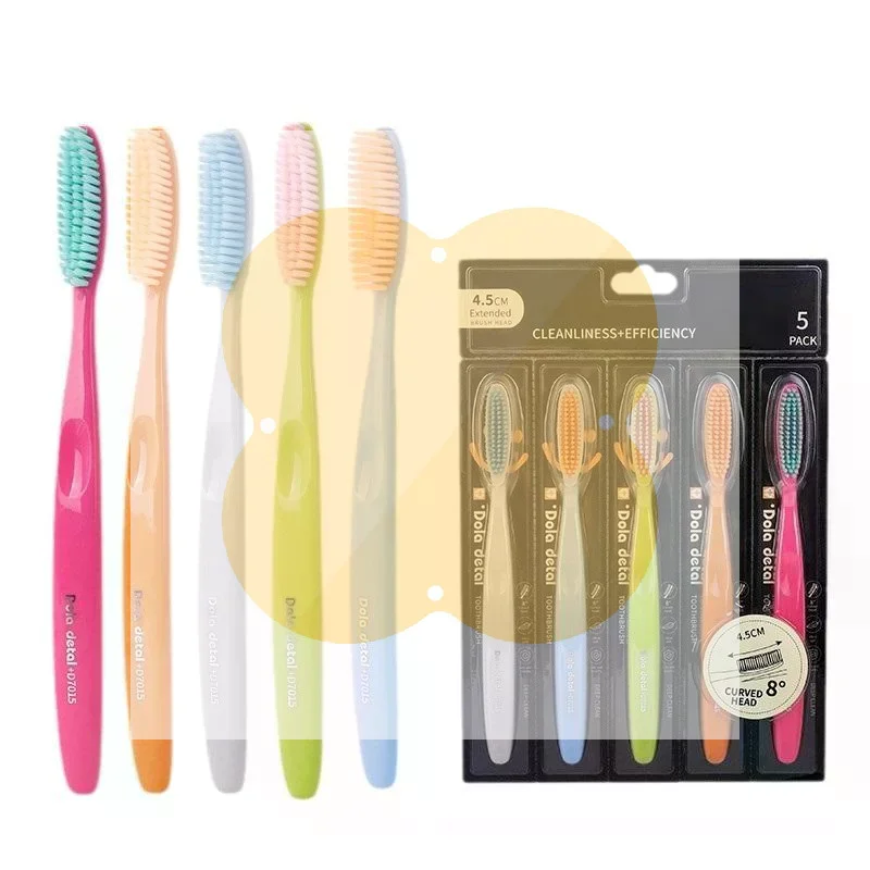 5 PCS Adult Toothbrush Head Extended Widened Individual Packing Advanced Soft Bristle For Daily Oral Cleaning