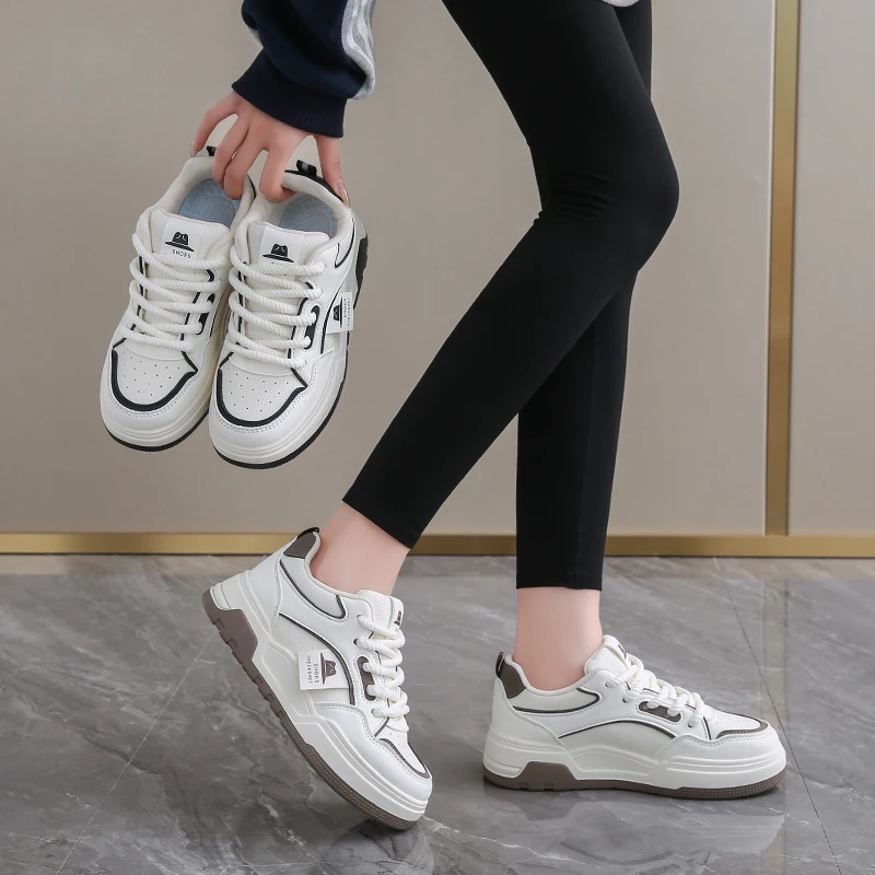 

Модные модные повседневные универсальные спортивные осенние кожаные повседневные туфли на толстой подошве, увеличивающие рост