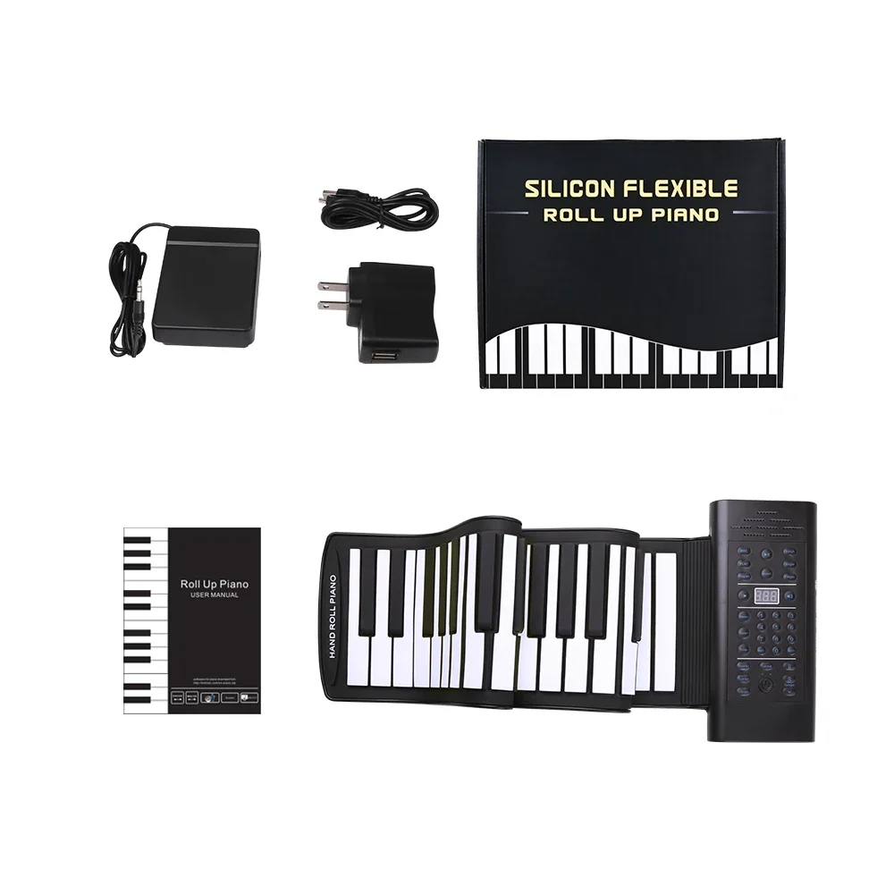 

Non-toxic And Harmless Environmental Protection Silicone Keyboard 61 Keys Roll Up Digital Piano