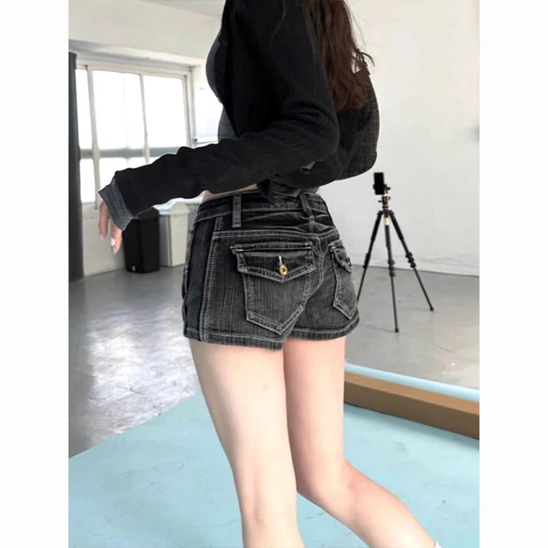 Women's Denim Shorts 2026 Summer Sexy Low-Waisted Skinny Elastic Jean Short Pants Woman Vintage Y2K Streetwear Hot Shorts