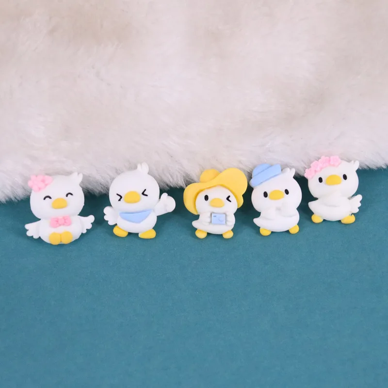 Resin Lovely Yellow duck Flatback Cabochon Scrapbook Kawaii DIY Embellishments Accessories 20Pcs  L38