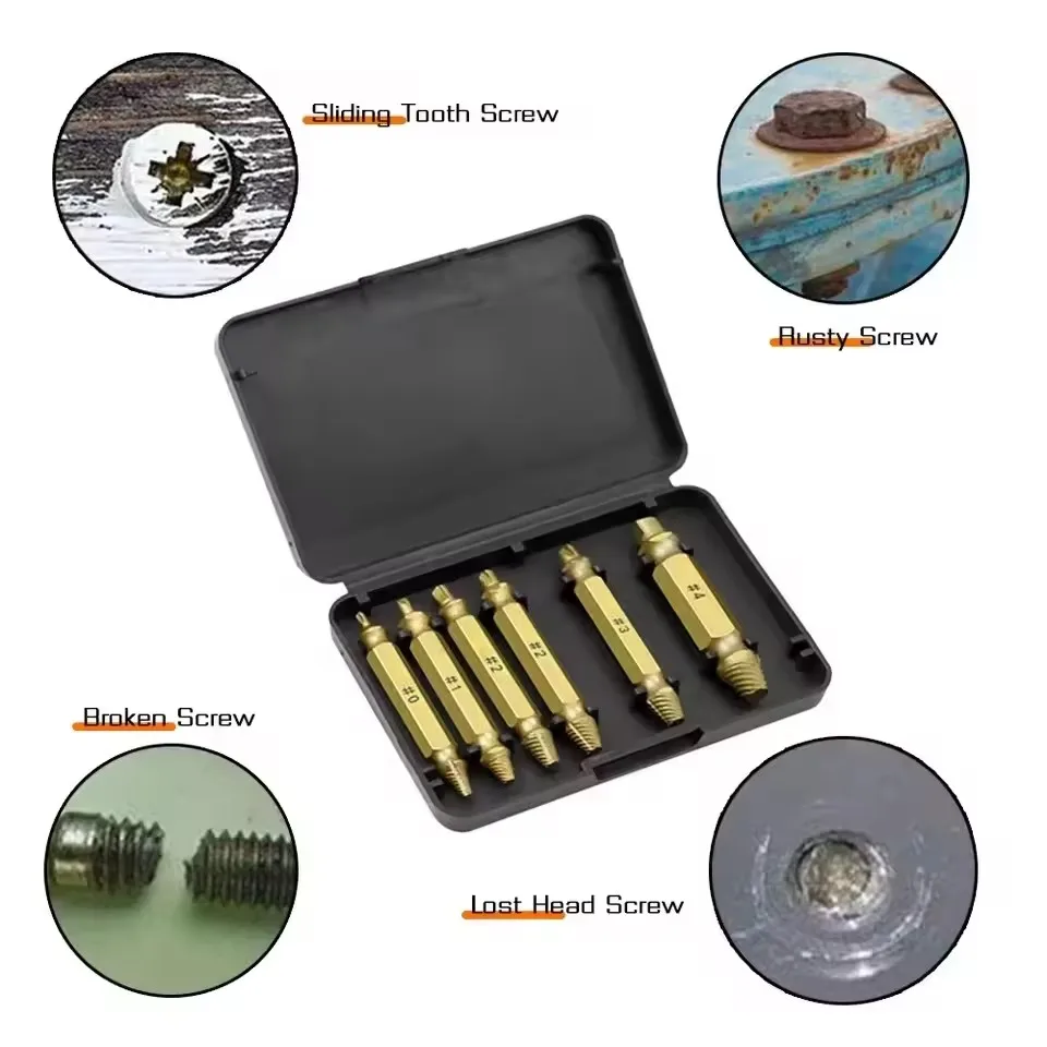 Damaged Broken Screw Extractor Drill Bit Set Stripped Broken Screw Bolt Remover Extractor Easily Take Easy Out Demolition Tools - view 6