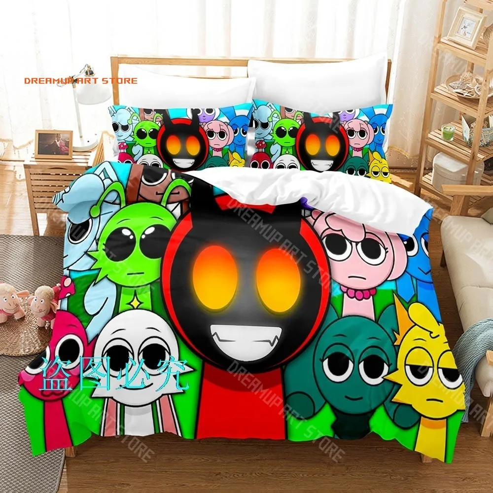 2026 3D Print Sprunki Anime Game Bedding Set Single Twin Full Queen King Size Bed Set Adult Kid Bedroom Duvetcover Sets