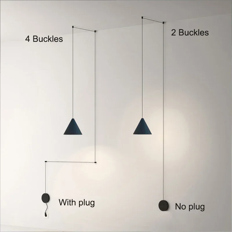 Moderne Wandlampen Vintage Zwart Voor Woonkamer Slaapkamer Trap Lange Draad Ontwerp Nachtkastje Gangpad Met Plug Blaker Licht Thuis decor