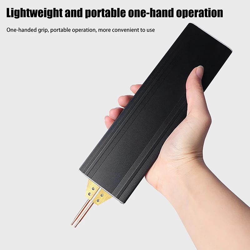 เครื่องเชื่อมแบบพกพาชนิดมือถือสำหรับเชื่อมแบตเตอรี่ลิเธียม 18650 หัวเชื่อมทองแดงออกไซด์อะลูมิเนียม
