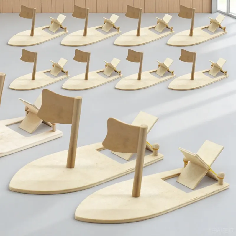 

10Pcs Kids DIY Wooden Sailboat Material Kit Paintable Blank Craft for Children Creative Graffiti Art Home Decor Wood Boat
