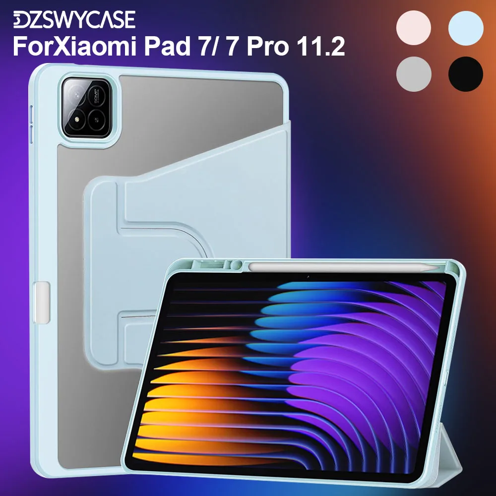 

Case for Xiaomi Pad 7 / Pad 7 Pro [2024] 11.2 inch, 360°Rotation Tablet Cover, Cover with Pencil Holder and Auto Sleep/Wake