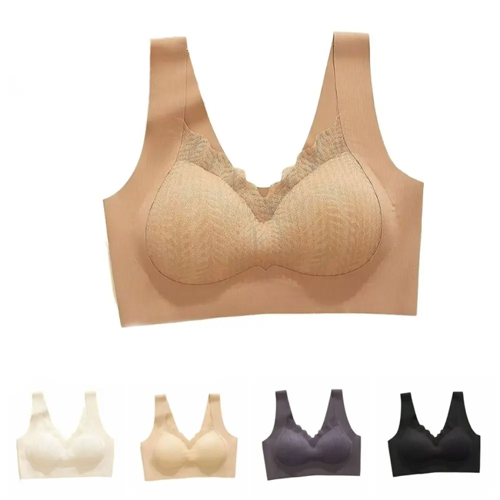 Comfortabele grote cup draadloze diepe V-bh schokbestendig verzamelde borsten ondergoed voor dames lingerie anti-verslapping naadloze beha yoga
