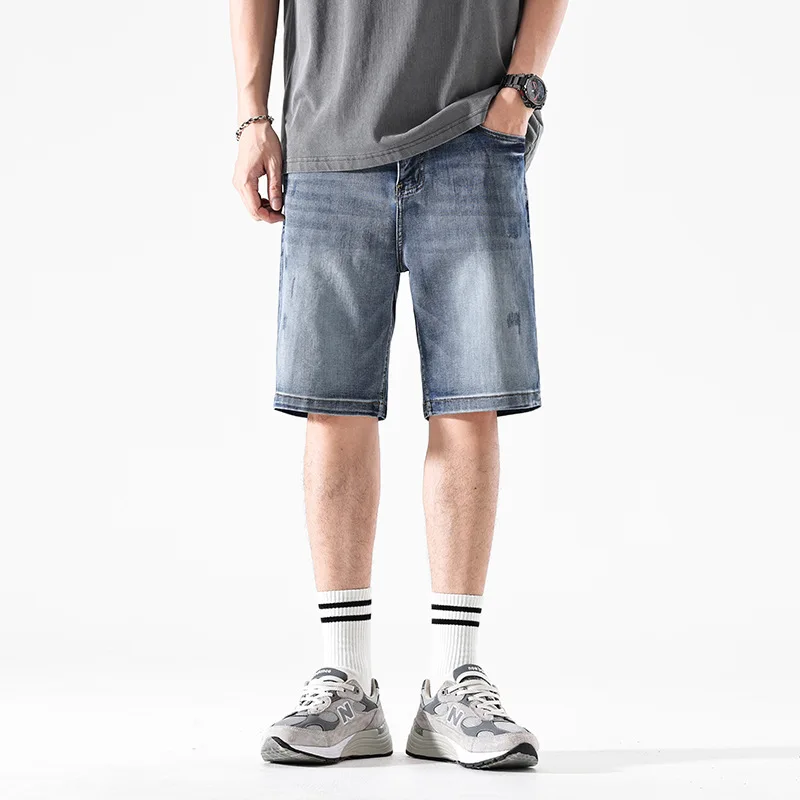 

Summer 2025 Youth Small Straight Five Point Cowboy Mid Pants Loose Men's Simple Cowboy Shorts jeans for men