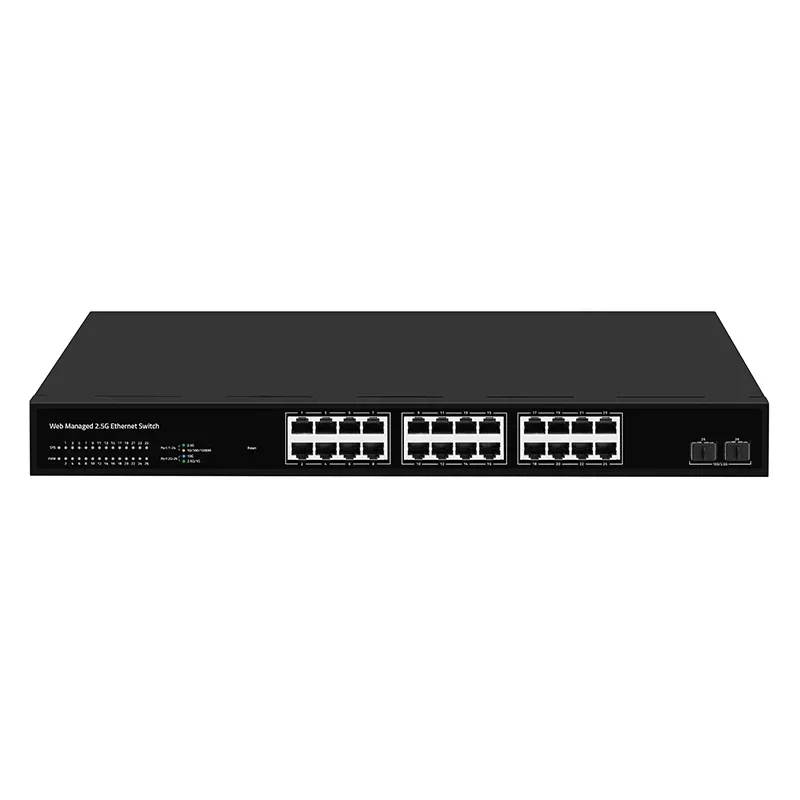 24*2.5G Ports and 4*10G SFP Management Fiber Switch Smart Fan Supported Web UI Configuration Network Switches