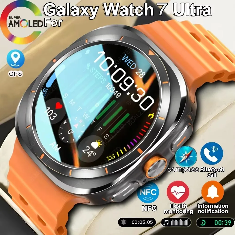 

Для Android IOS Samsung Watch7 Ultra Смарт-часы IP68 Водонепроницаемые Bluetooth-вызовы 1,43 "AMOLED-экран GPS Смарт-часы для мужчин и женщин