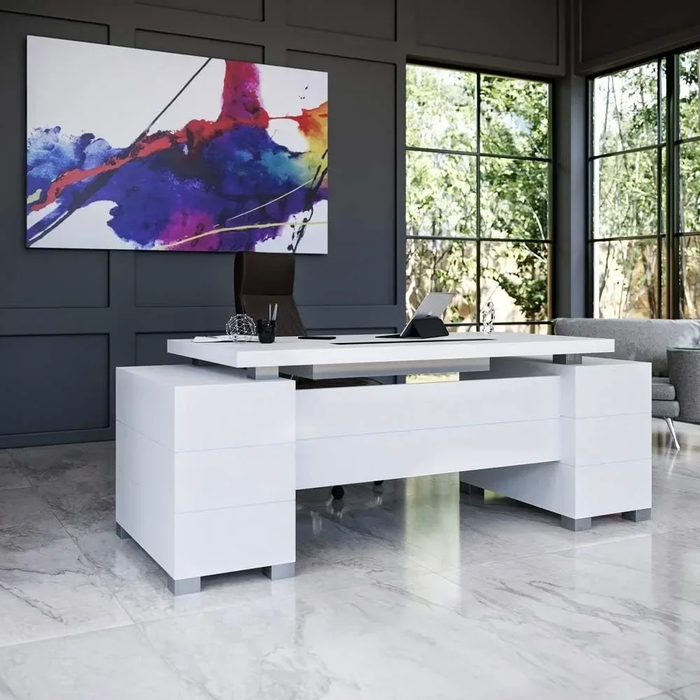 Genuine Leather Aluminum Base High Back Executive Chair