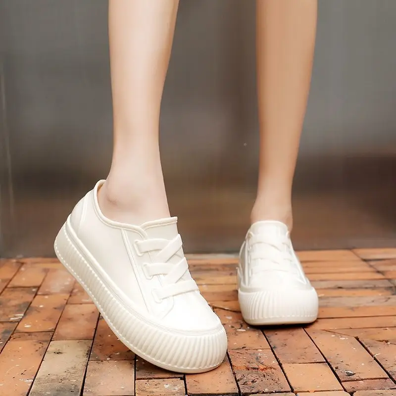 

Women's New Fashion Low Cut Waterproof Ultra Soft Rain Boots Thick Sole Short Shaft Kitchen Slip Resistant Rubber Shoes