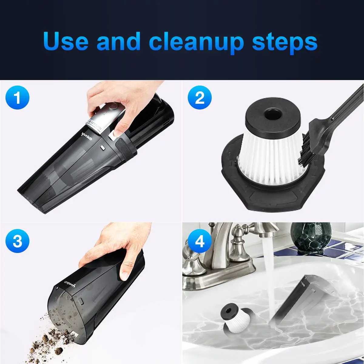 Беспроводной автомобильный пылесос 10000 ПА со встроенным фотофильтром, беспроводной портативный ручной пылесос 150 Вт, Мощное всасывание, домашний автомобильный пылесос