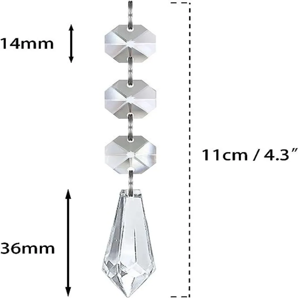 5 stks Simuleren Ijsje Acryl Sneeuwvlok Hanger Kristal Diamant Transparant Kristal Hangende String Feestelijke Sfeer