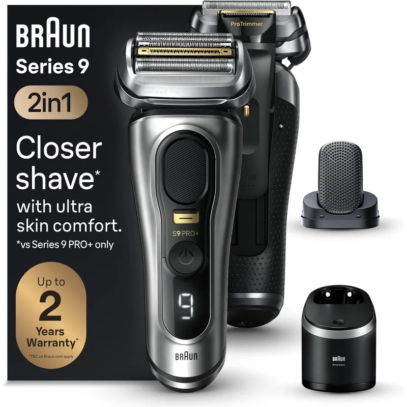 Braun Series 9 PRO+ Electric Razor for Men, 5 Pro Shaving Elements and Shave-Preparing ProComfort Head for Closeness