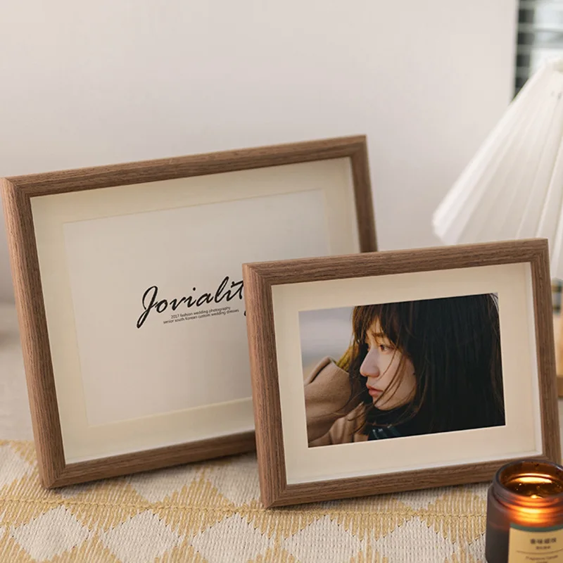 Modern Minimalist Wooden Picture Frame Display Stand A4 Size Wall Hanging Album Ornament Rectangular Home Decor Density Board