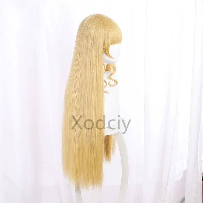 ¡Ama vive!Superestrella!! Peluca de Cosplay Heanna Sumire, peluca amarilla de 80cm de largo, pelo de fibra sintética térmica con gorro de peluca gratis