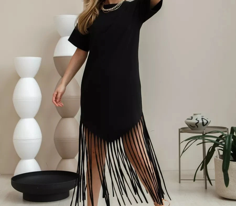 Blumen-Maxikleid für Damen, Übergröße, lockeres T-Shirt, langer Rock