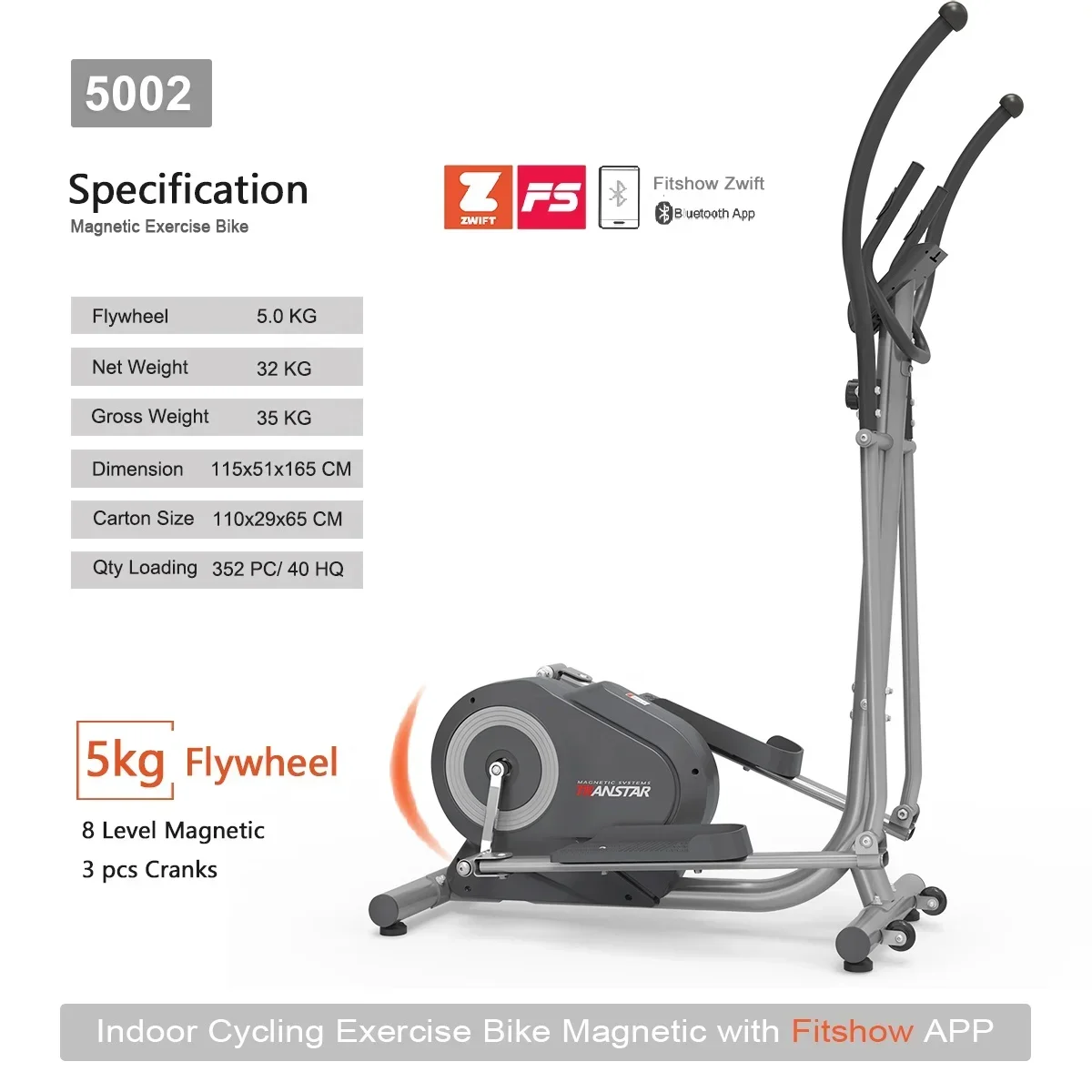 Hot Sale Fitness Exercise Street Strider Elliptical Bike Trainer Maquina de Bicicleta Eliptica