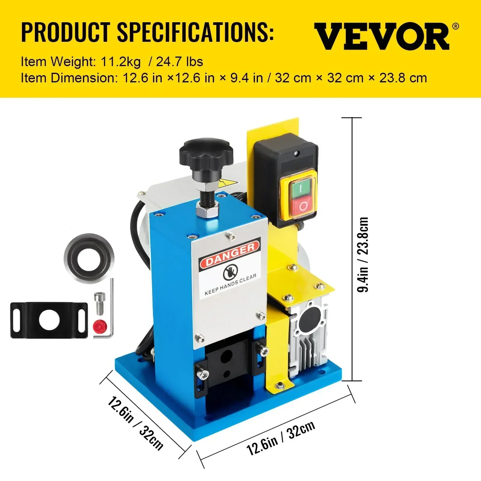 VEVOR Elektrische Draad Strippen Machine Draagbare Draad Stripper Kabel Stripper 1.5-25mm 180W 220V 110V voor Schroot Koper Recycling