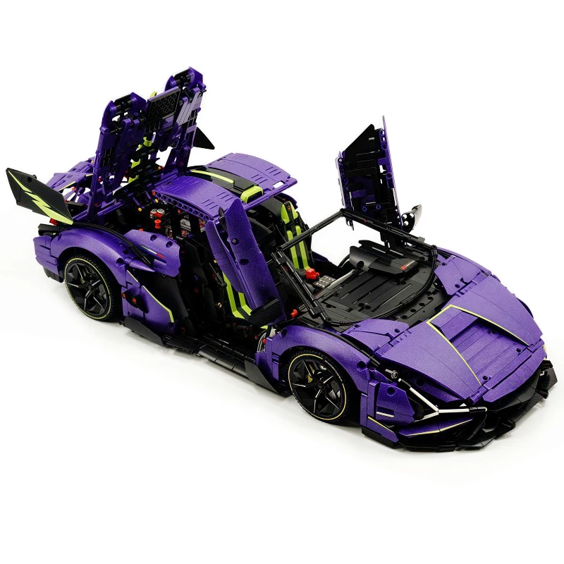 GULY 10635 High-Tech Power Champions LaNbo Racing Car Hypercar Building Block Brick Puzzle Assembly Toys Christmas Gift For Kids