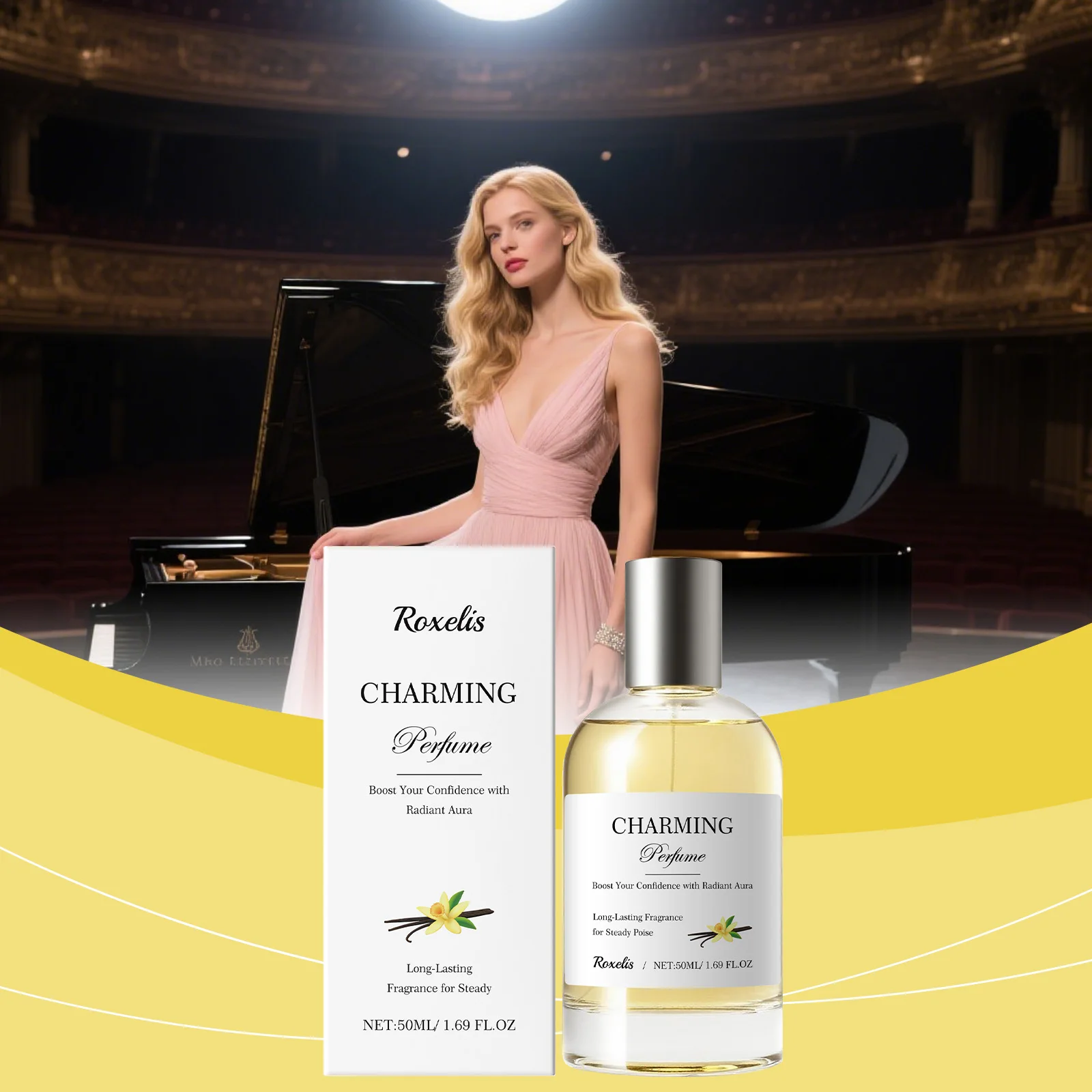 Amber Vanilla Perfume Spray Long-lasting Fragrance, Removes Odors, Light Scent, Elegant and Refreshing Daily Perfume Spray