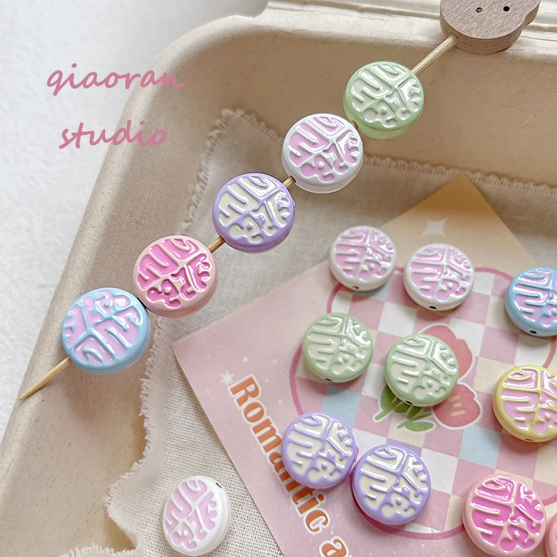 

6 шт. круглые нерегулярные узоры, двусторонние сплавы, прямые отверстия, бисер, сделай сам, ручная работа, свободные аксессуары из бисера, бусины