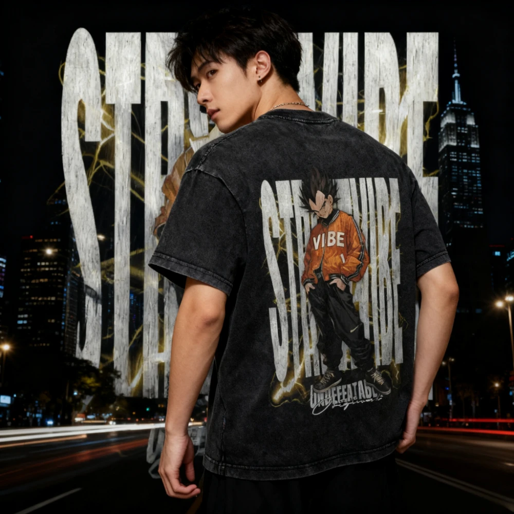 ملابس الأزواج الرجعية المغسولة من Dragon Ball بأكمام قصيرة، ملابس رياضية مريحة للصيف، شعبية بأكمام قصيرة، نصف كم، ملابس كلاسيكية