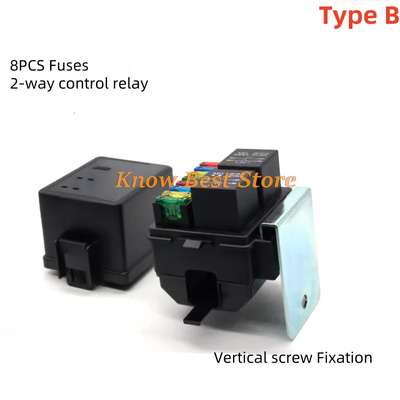 سيارة التتابع صندوق أمان السيارة 8 الصمامات 2 طريقة التحكم التتابع تعديل للتحكم في السيارة صندوق الأمان 40A 12 فولت 24 فولت