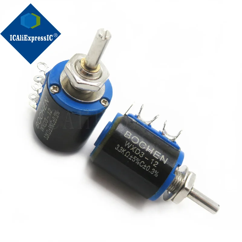 1piece Precision multi-turn potentiometer 5 turns short body WXD3-12-1W 3.3K