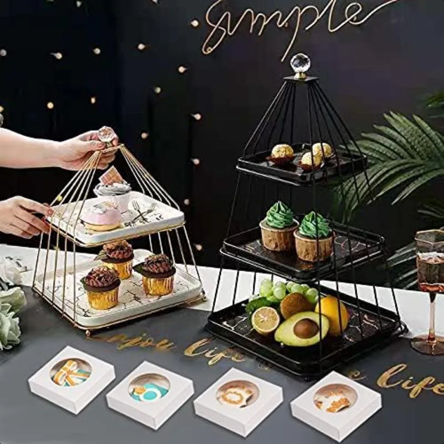 50 Pack Single s Boxes 4 3 8" x 4 3 8" x 1 1 5" Bakery Boxes for Wedding Favors Party