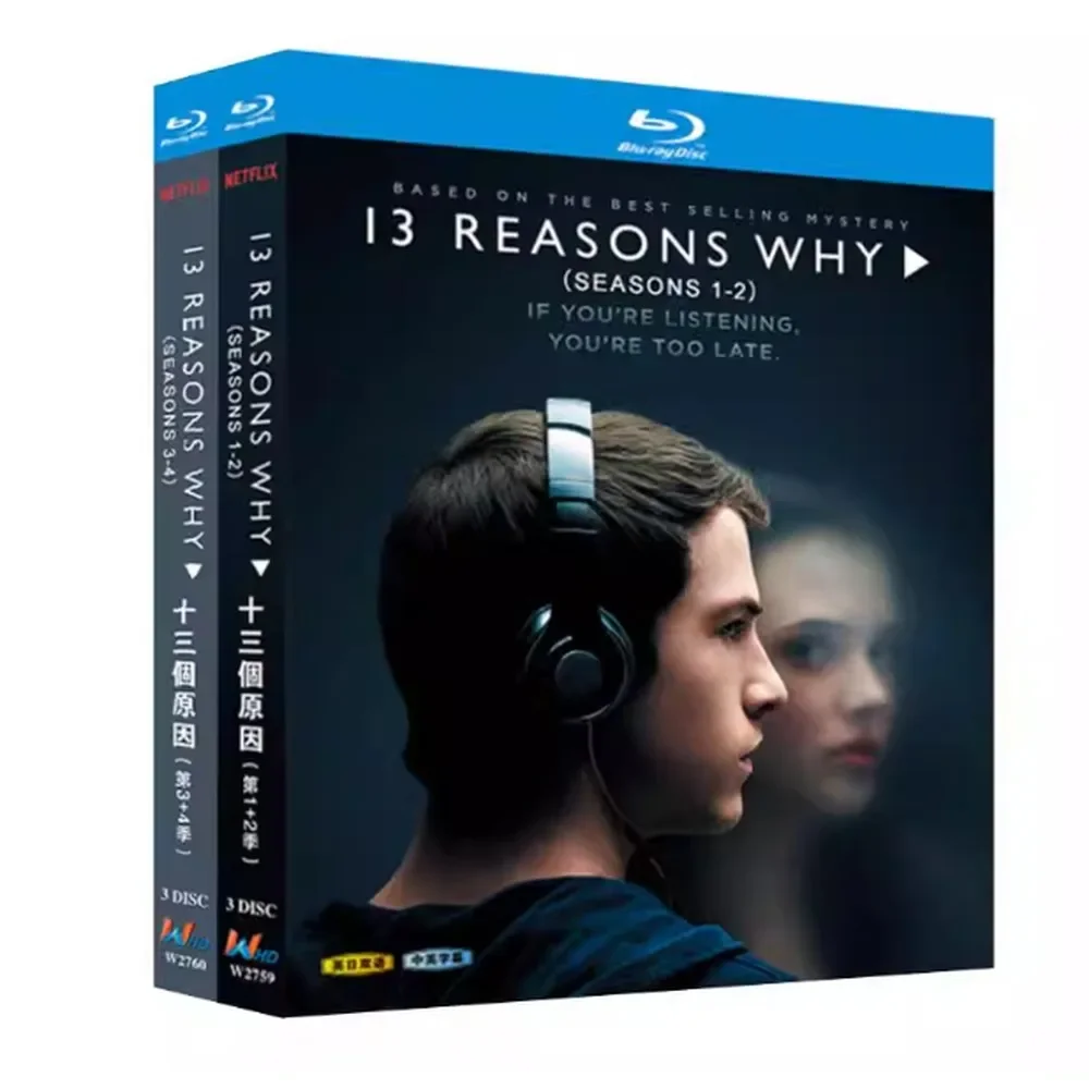 Blu-ray BD High-Definition US TV Series Thirteen Reasons Why Seasons 1-4 6 Discs