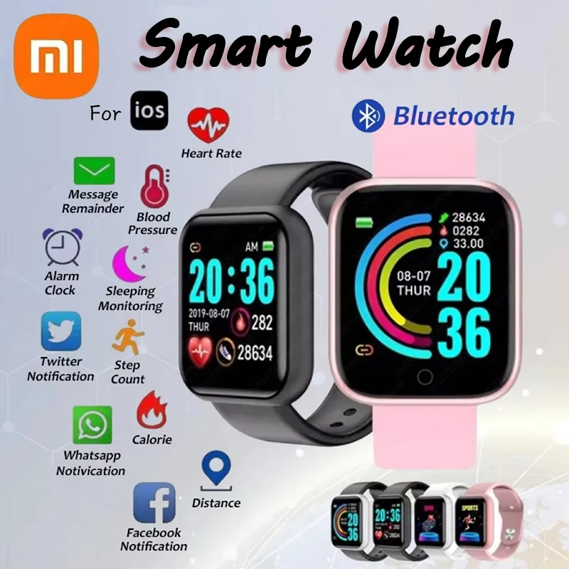 Xiaomi Smart Watch Bluetooth Music Fitness Sport Bracelet Sleep Heart Rate Blood Pressure Monitor Y68Smart Multifunctional watch