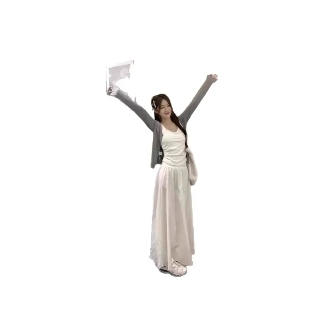 رمادي سليم صالح محبوك سترة مفتوحة كم طويل ملابس خارجية غير رسمية بسيطة تنوعا العلامة التجارية المرأة طاقم الرقبة البلوز الأعلى #5