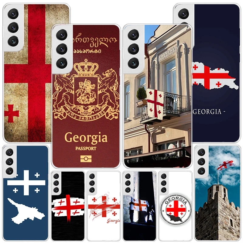 Georgia Flag Phnoe Case for Samsung Galaxy S26 S25 Edge S23 S24 Ultra S22 Plus S21 S20 FE Unique Cover Soft Coque Galaxy S25 S23