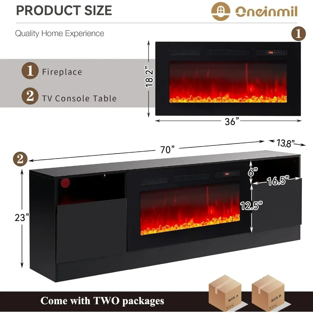 Fireplace TV Stand with 36