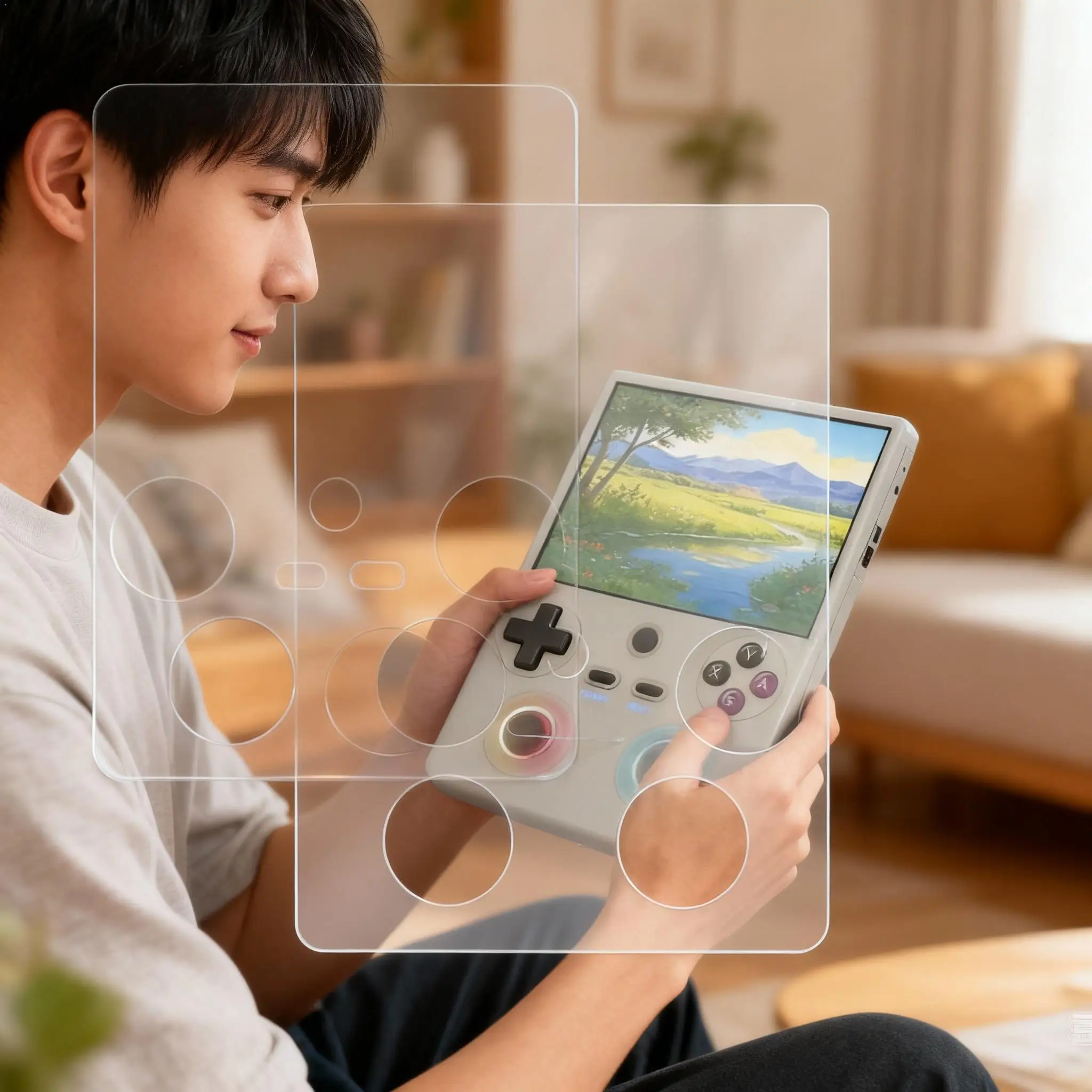 2 шт. гидрогелевая пленка для Anbernic RG477V 4,7 дюйма, прозрачная защитная пленка для экрана, полное покрытие, защита от царапин, защита от отпечатков пальцев, HD-дисплей