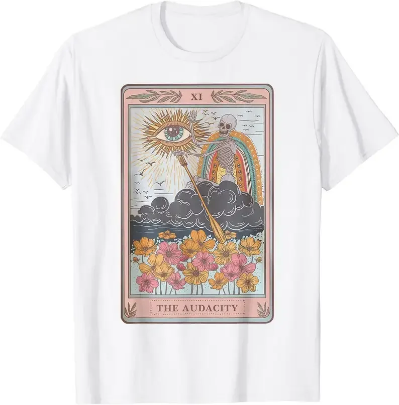 The Audacity Skeleton Tarot Card Sun Evil Eye Aesthetic T-Shirt