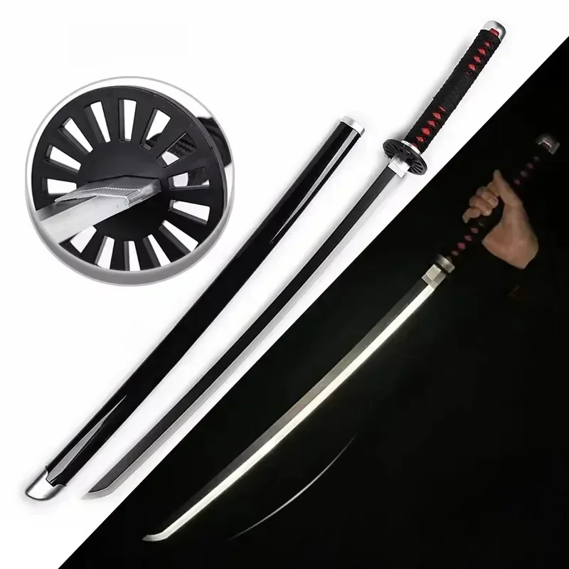 31/40 inch Glow Demon Slayer Katana Lichtgevende Zwaard LED Licht Kyoujurou Anime Cosplay Prop Echte Japanse Katana Samurai Lightsabre