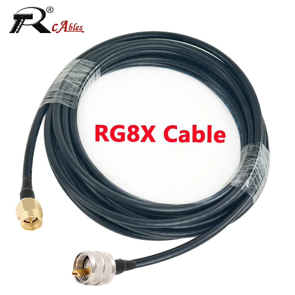 PL259 UHF Male to SMA  RG8X CB RF Coaxial Cable Low Loss 50 Ohm SMA Male to SO239 UHF Female CB Antenna Extension Coax Cable
