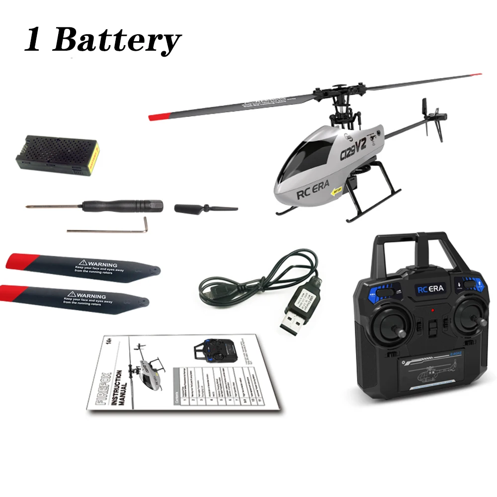 C129 V2 Rc Helicopter 4 Channel Remote Controller Helicopter Charging Toy Drone Model Uav Outdoor Aircraft Rc Toy Christmas Gift