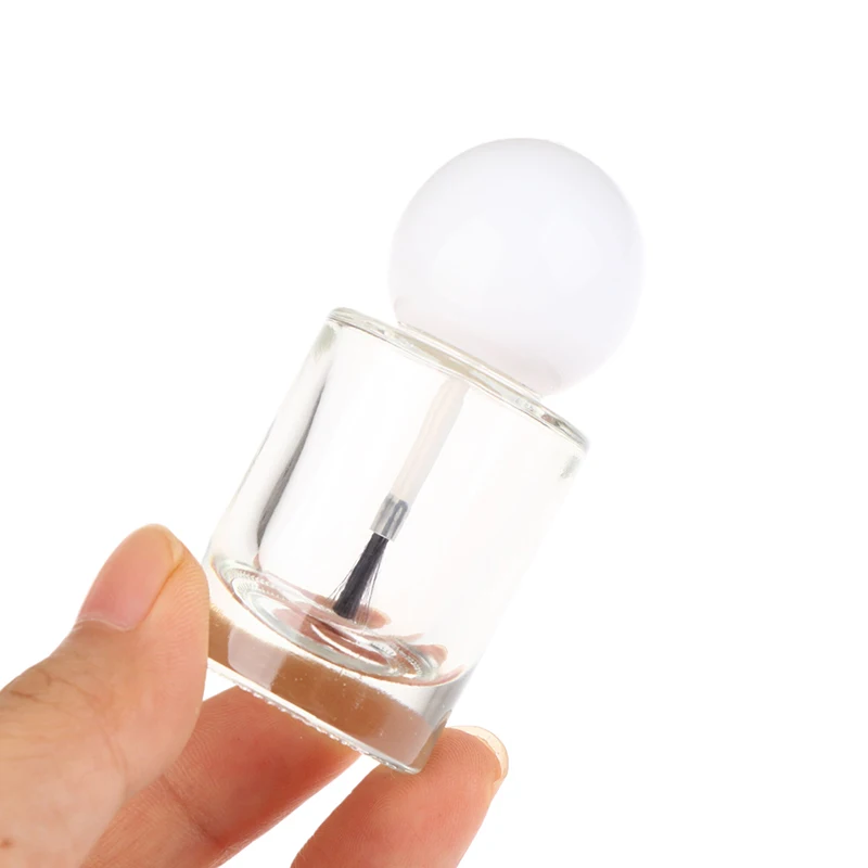 【Peace】1pcs 15ml Empty Nail Polish Bottles Clear Glass Nail Gel Bottles With Brush Cap Nail Oil Nail Art Tool