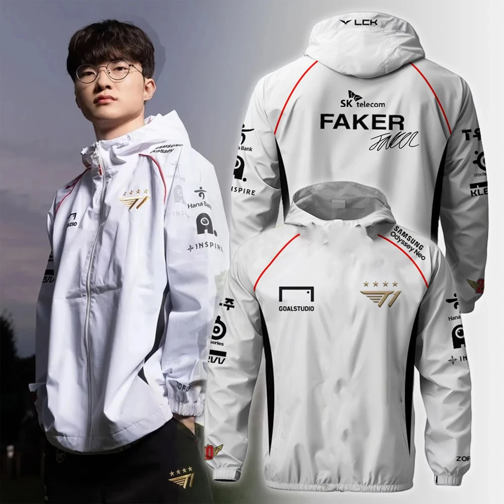 2024 New T1 Esports Team Uniform Hoodie League Of Legends World Finals Jersey Sweatshirt LOL Games Faker Fan Support Men Clothes