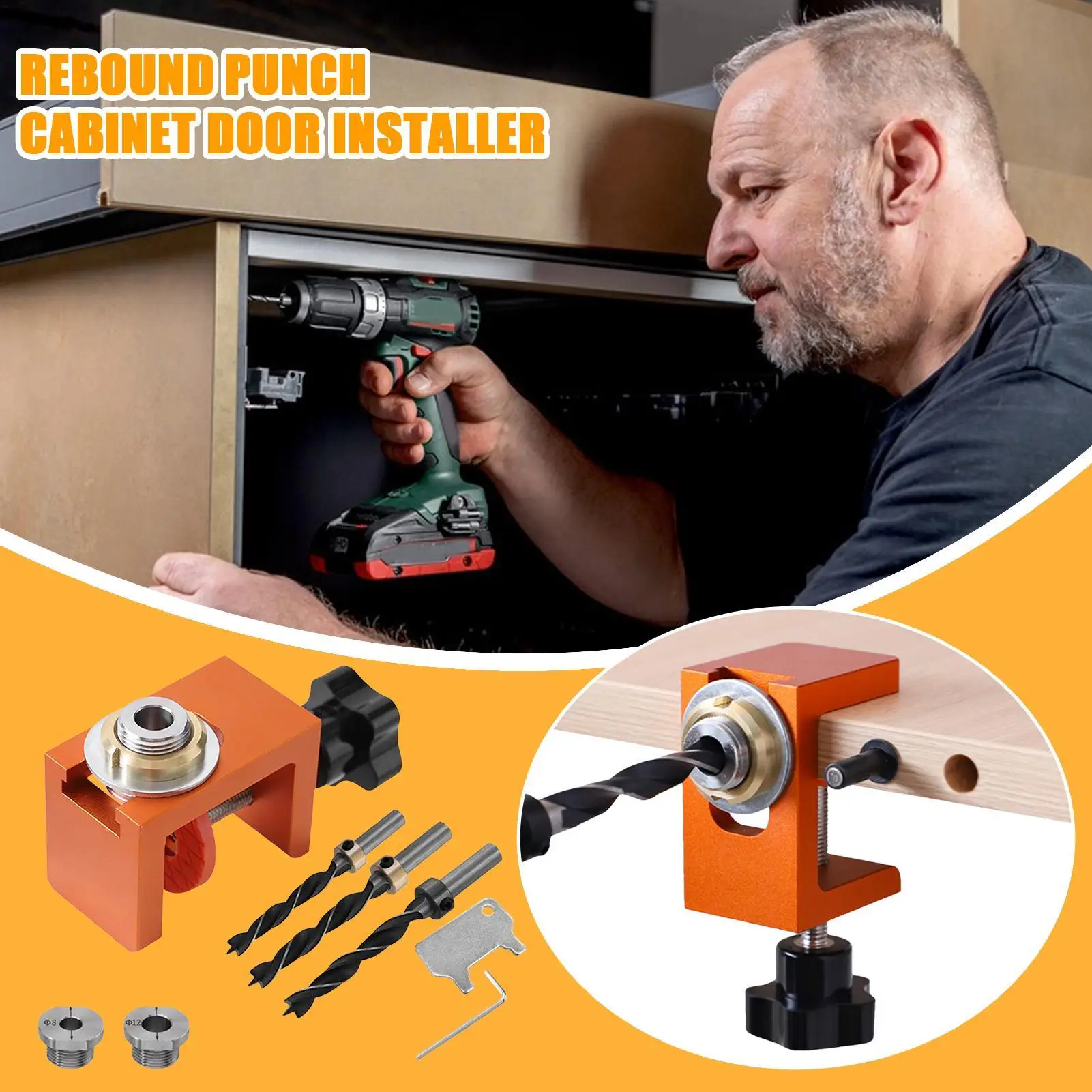 

Cabinet Door Mounting Jig Aluminum Alloy Cabinet Door Hardware Jig Positioning Device Convenient Accurate Setup Clamp For Home