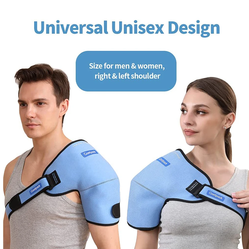 Reusable 3D Shoulder Brace Support Ice Pack Wrap For Sports Injuries Hot Cold Compression Therapy For Pain Relief Bursitis