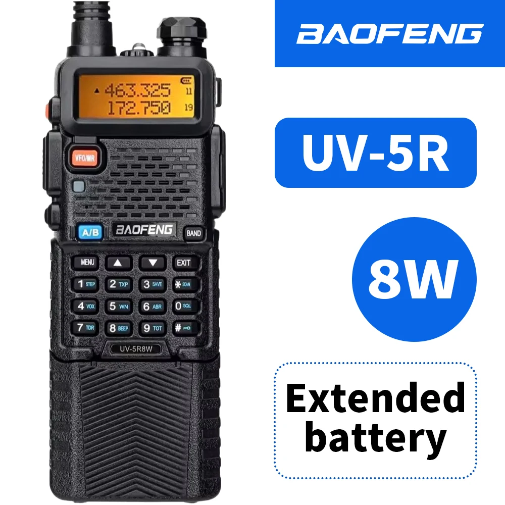 

Baofeng UV-5R 8W/5W 3800Mah High Power Ham Radio Vhf & Uhf Draagbare Tweeweg Radio Lange Afstand Oplaadbare Handheld Radio Cb Ra