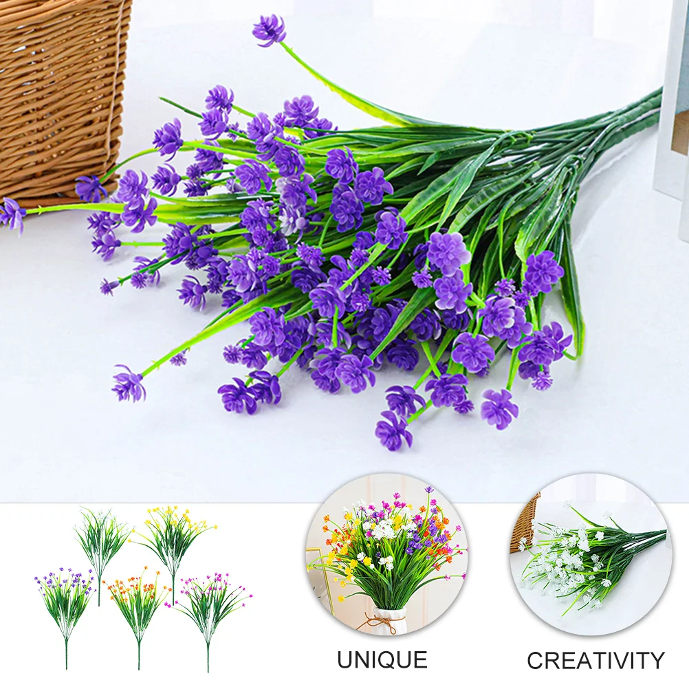 

5 Pcs Home Fake Flower Arrangement Imitation Bouquet Artificial Flowers Faux Plastic Blossom Simulation